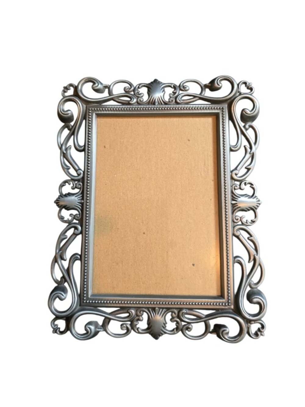 Ornate Silver Picture Frame Vintage Style Baroque Scroll Photo Frame Tabletop